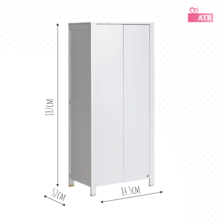 Kahe uksega kapp lastetuppa BASIC valge/puit | FreshDesign.ee