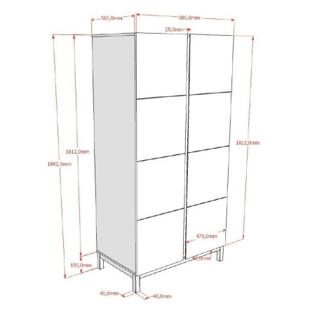 Riidekapp EVA 2 uksega, valge | FreshDesign.ee