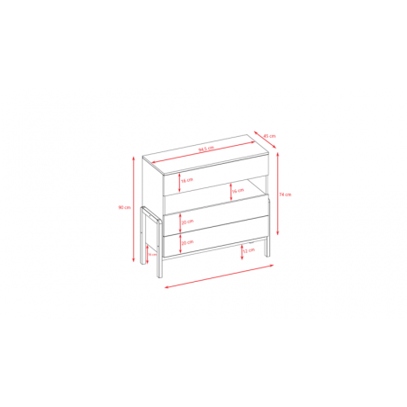 Kummut valge, 90x100 cm | FreshDesign.ee