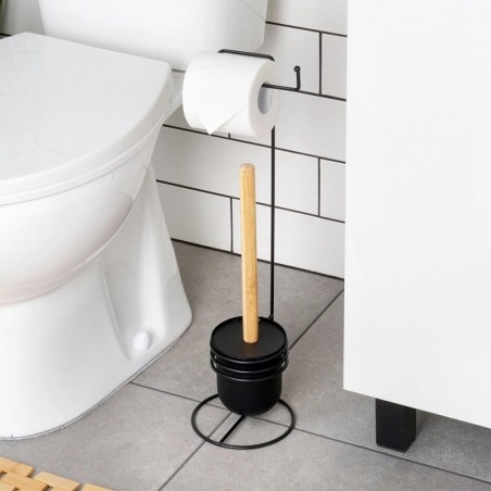 Tualettpaberi alus harjaga, must, 53 cm
