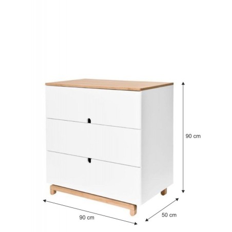 Kolme sahtliga kummut NOMI tamm/valge | FreshDesign.ee