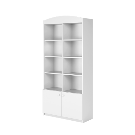 Kahene valge suletud raamaturiiul 186x90 cm | FreshDesign.ee