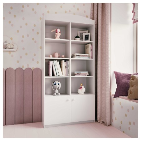 Kahene valge suletud raamaturiiul 186x90 cm