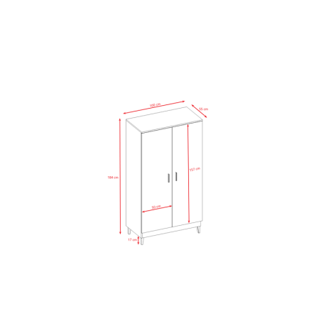 Riidekapp hall, 184 x 100 cm | FreshDesign.ee