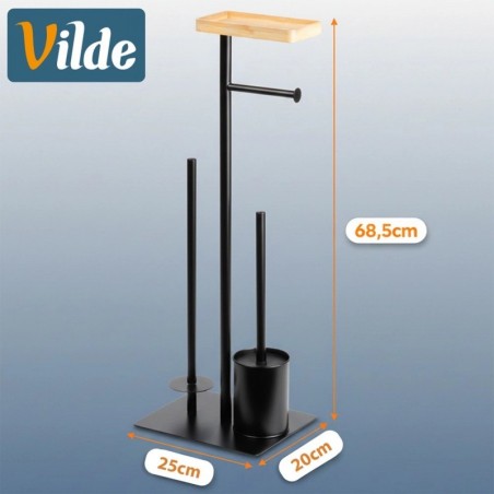 Tualettpaberi alus harjaga, must, 68,5 cm | FreshDesign.ee