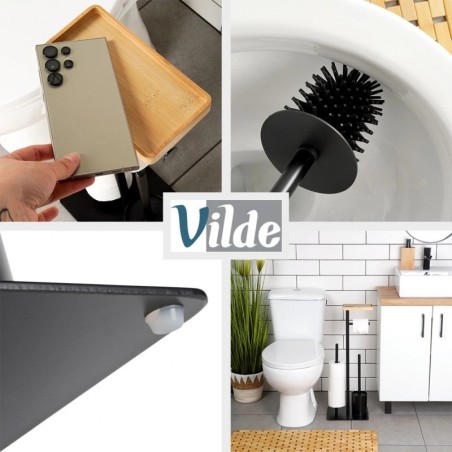 Tualettpaberi alus harjaga, must, 68,5 cm | FreshDesign.ee