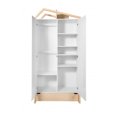 2-ukseline riidekapp mänd/valge