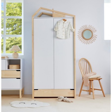 2-ukseline riidekapp mänd/valge | FreshDesign.ee