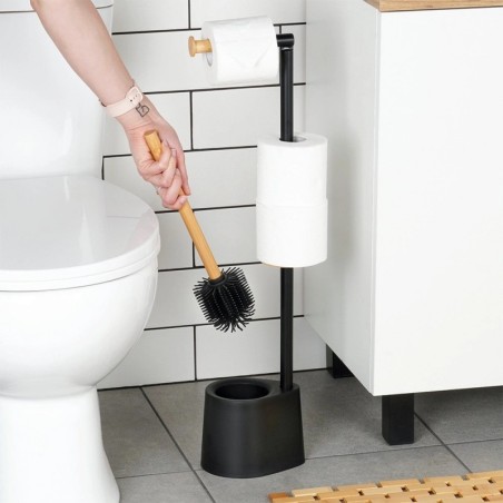 Tualettpaberi alus harjaga, must, 66 cm