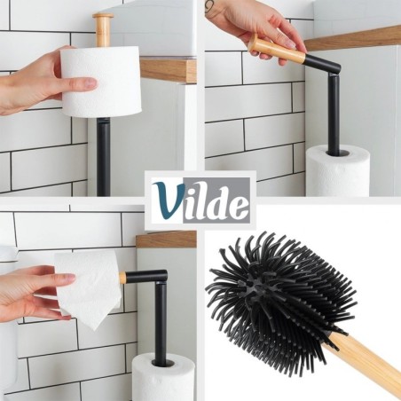 Tualettpaberi alus harjaga, must, 66 cm | FreshDesign.ee
