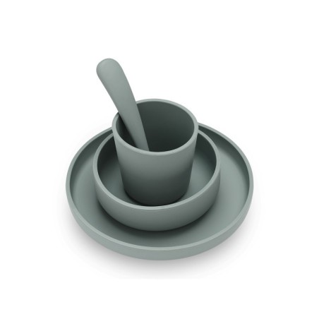 Silikoonist sööginõude komplekt, ash green | FreshDesign.ee