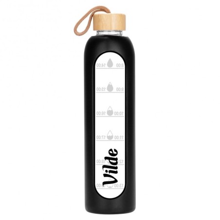 Klaasist veepudel silikoonkaanega, must 1 ... | FreshDesign.ee