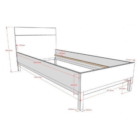 Voodi Eva 90 X 200 cm, valge | FreshDesign.ee