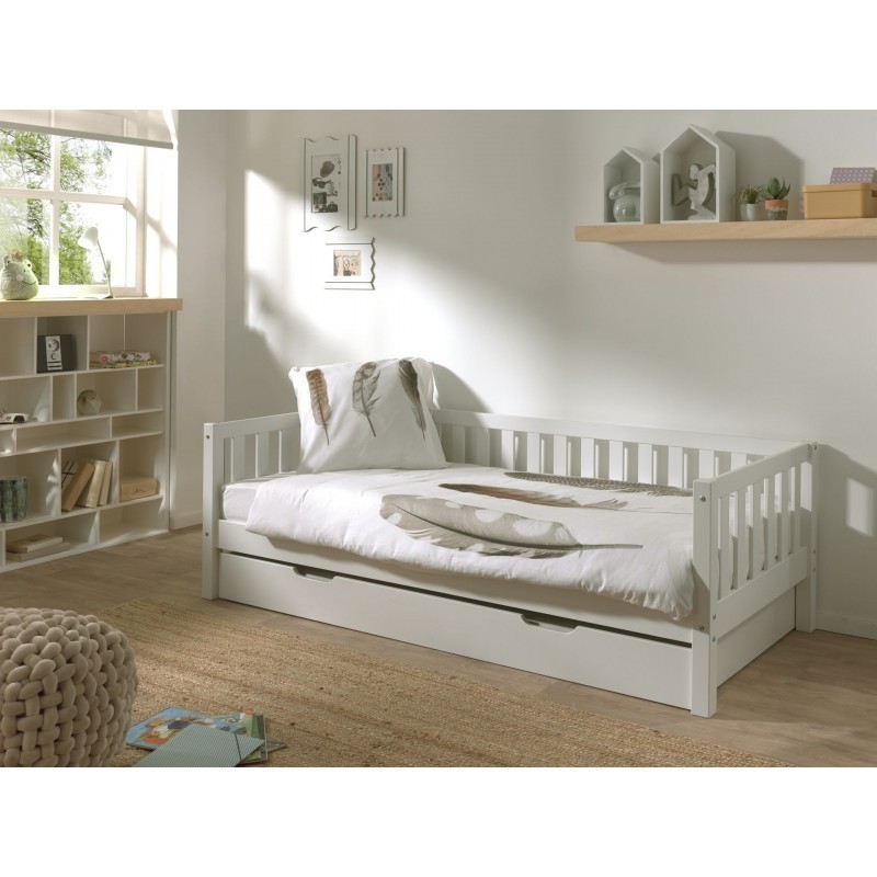 Voodi Fritz 90x200 cm + lisavoodi sahtel, valge | FreshDesign.ee