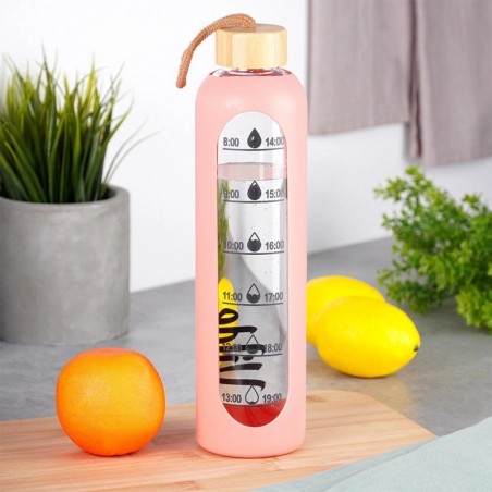 Silikoonkattega klaasveepudel lõhe 1 liitrit