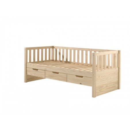 Voodi Fritz 90x200 cm 3 sahtliga, mänd | FreshDesign.ee