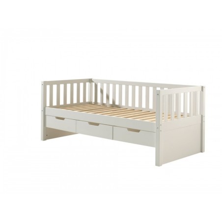 Voodi Fritz 90x200 cm 3 sahtliga, valge | FreshDesign.ee