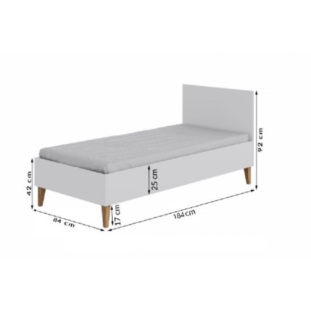 Voodi kubi 80x180 cm, valge | FreshDesign.ee