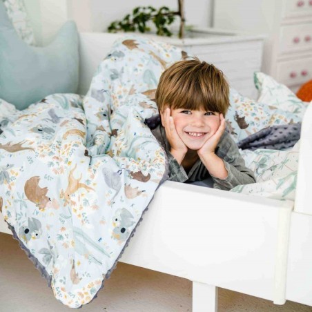 Tekk 110x140 cm, SLEEPY OWLS - LIGHT GREY | FreshDesign.ee