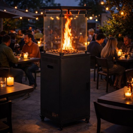 Gaasiküte, kiirguskeris, 13 kW, klaas, aeda ja terrassile, regulaator, vulkaanilised kivid, kate, MultiGarden