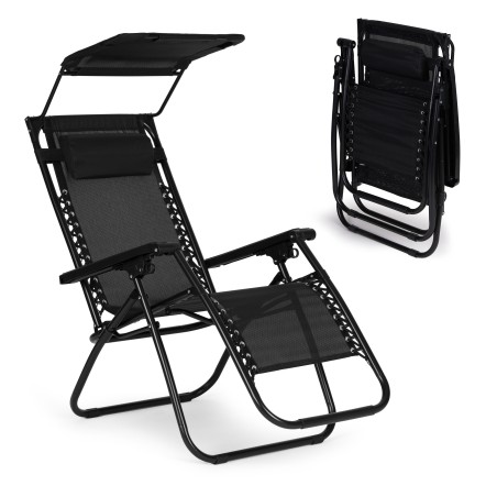 Aia ranna lamamistool reguleeritava seljatoe ja liigutatava varikatusega Black