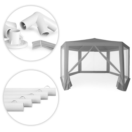 Aia või kaubanduse paviljon telk 2x2x2 m sääsevõrguga hall