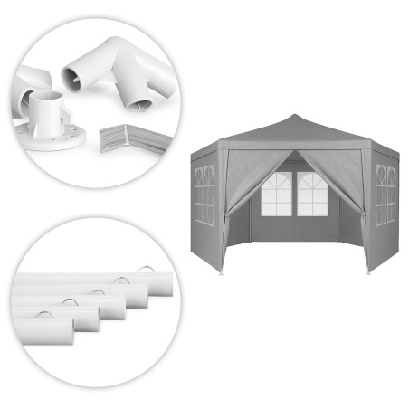 Stiilne ja Vastupidav Aiapaviljon Akendega, Hall 2x2m