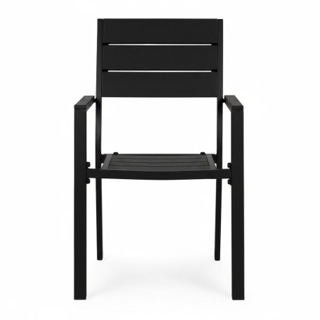 2 aiatooli komplekt terrassile või rõdule, teras ja HDPE must