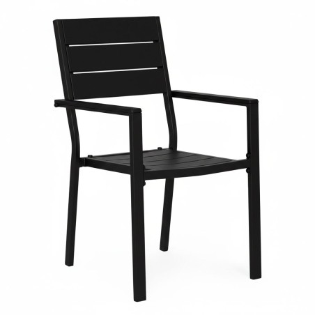 2 aiatooli komplekt terrassile või rõdule, teras ja HDPE must