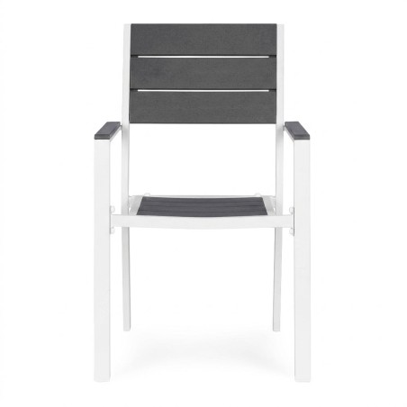 2 aiatooli komplekt terrassi rõdule HDPE terasest hall valge