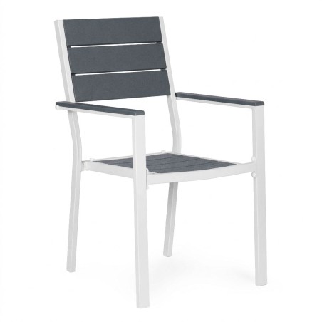 2 aiatooli komplekt terrassi rõdule HDPE terasest hall valge