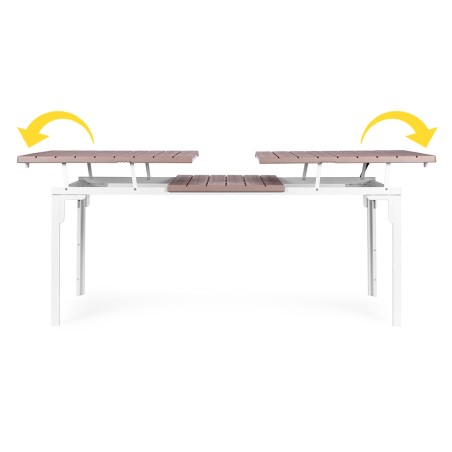 Pikendatav aialaud 180–240 cm 12 inimesele, teras ja HDPE, beež 