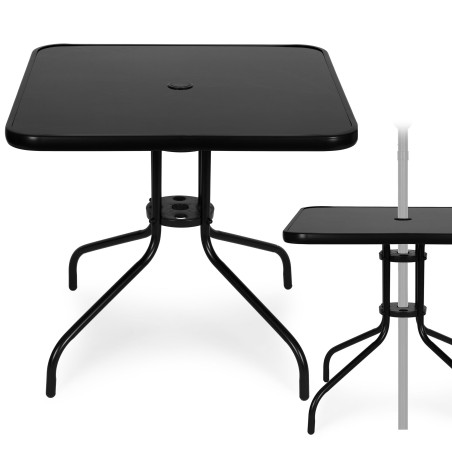 Kandiline aialaud 80 cm karastatud klaasist vihmavarju auk must 