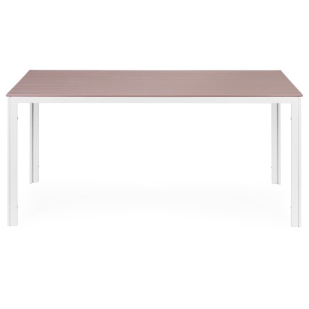 6-kohaline aialaud 156x78 cm polüpuidust mööbel terrassile beež valge