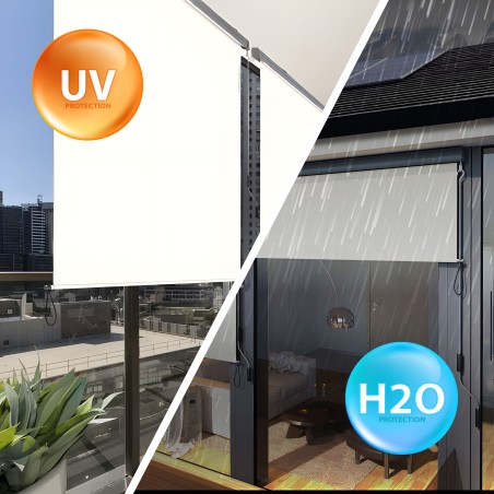 Vertikaalne rull-varikatus vändaga, rõdu, terrass, lehtla, beež