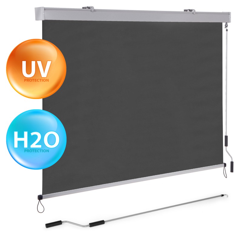 Vertikaalne rull-varikatus vändaga juhitav rõdu terrassi, antratsiit