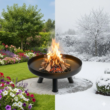 Suur malmist aia lõkkealus 60 cm, ideaalne lõkke tegemiseks