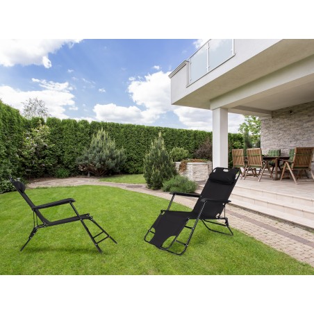 Peatoega päevitustool, must