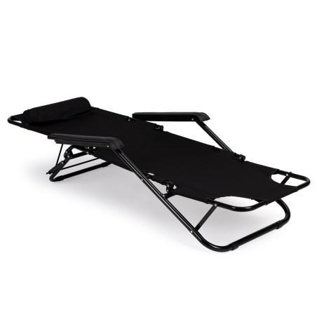 Peatoega päevitustool, must