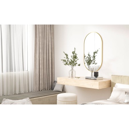 Suur ovaalne seinapeegel 100x50 cm Kuldraam