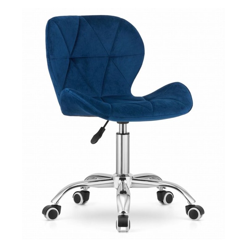 Laia seljatoega pöörlev kontoritool Velvet Navy Blue