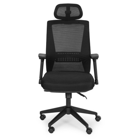 Ergonoomiline pööratav kontoritool, reguleeritava kõrgusega must 