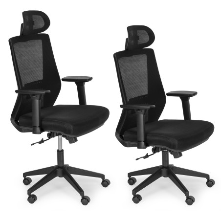 Ergonoomiline pööratav kontoritool, reguleeritava kõrgusega must 