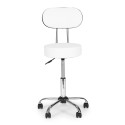 Pööratav seljatoega taburet, reguleeritav meditsiiniline kosmeetiline tool, valge