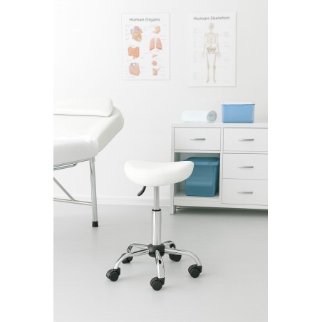 Pööratav sadulatabur, kosmeetiline reguleeritav meditsiiniline tool, valge