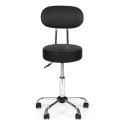 Pööratav seljatoega taburet Kosmeetiline meditsiiniline reguleeritav tool must