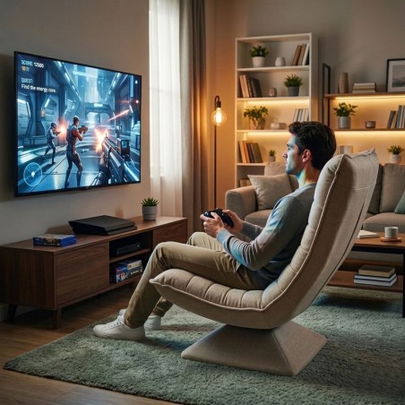 Reguleeritav pöörlev tugitool, lamamistool elutuppa, beež