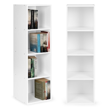 Kaasaegne riiulikapp valge 4 riiuliga Loft