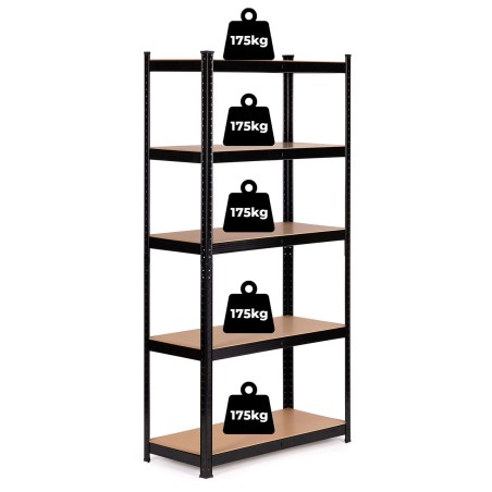 Vastupidav metallist hoiuriiul garaaži ja keldri jaoks, 180x90x40 cm, 5 reguleeritavat riiulit, kandevõime kuni 875 kg