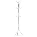 Põrandal seisev metallist riidenagi 11 konksuga, valge – ideaalne esikusse